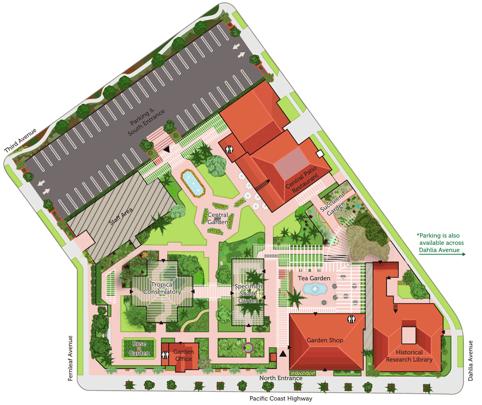 Map of Sherman Gardens and Library
