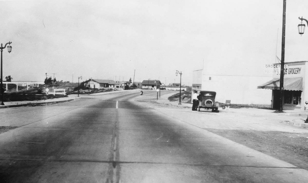 view from middle of street in 1932