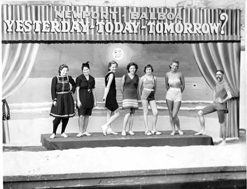 men and women posing in swimsuits in 1934