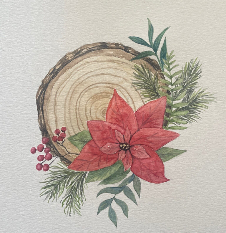 Watercolor Class - Poinsettia | Sherman Library and Gardens